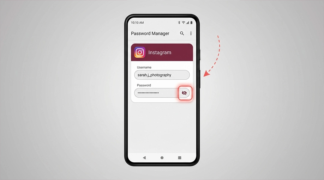 نشان دادن مسیر Google Password Manager