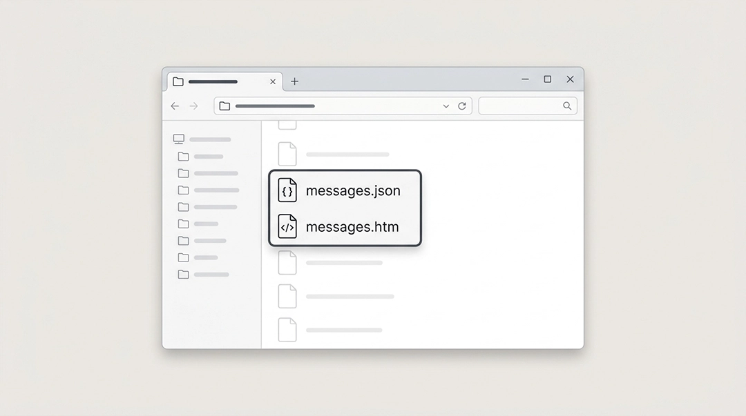 محتویات فایل ZIP (فایلهای JSON/HTML)