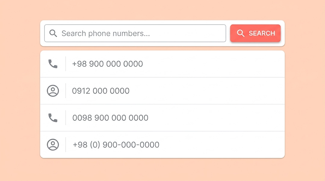 جستجوی شماره (Phone Number Search Formats)