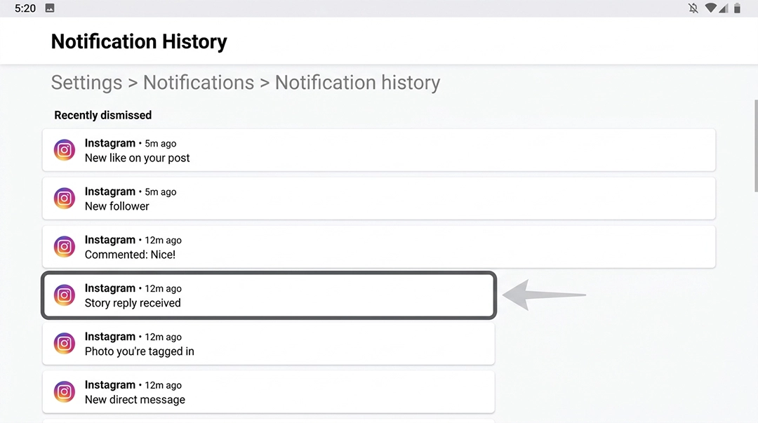تاریخچه اعلانها (Notification History - Android)